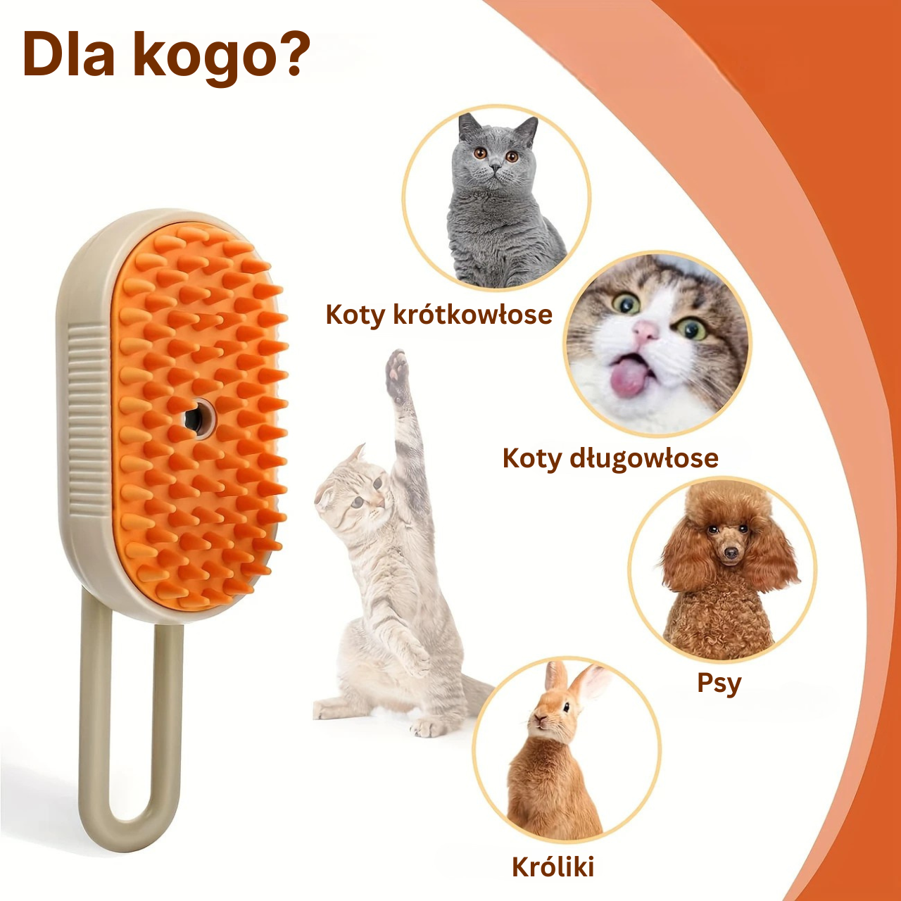 FutroSteam - Elektryczna szczotka dla kotów i psów 3w1 z parą - obrazek 6