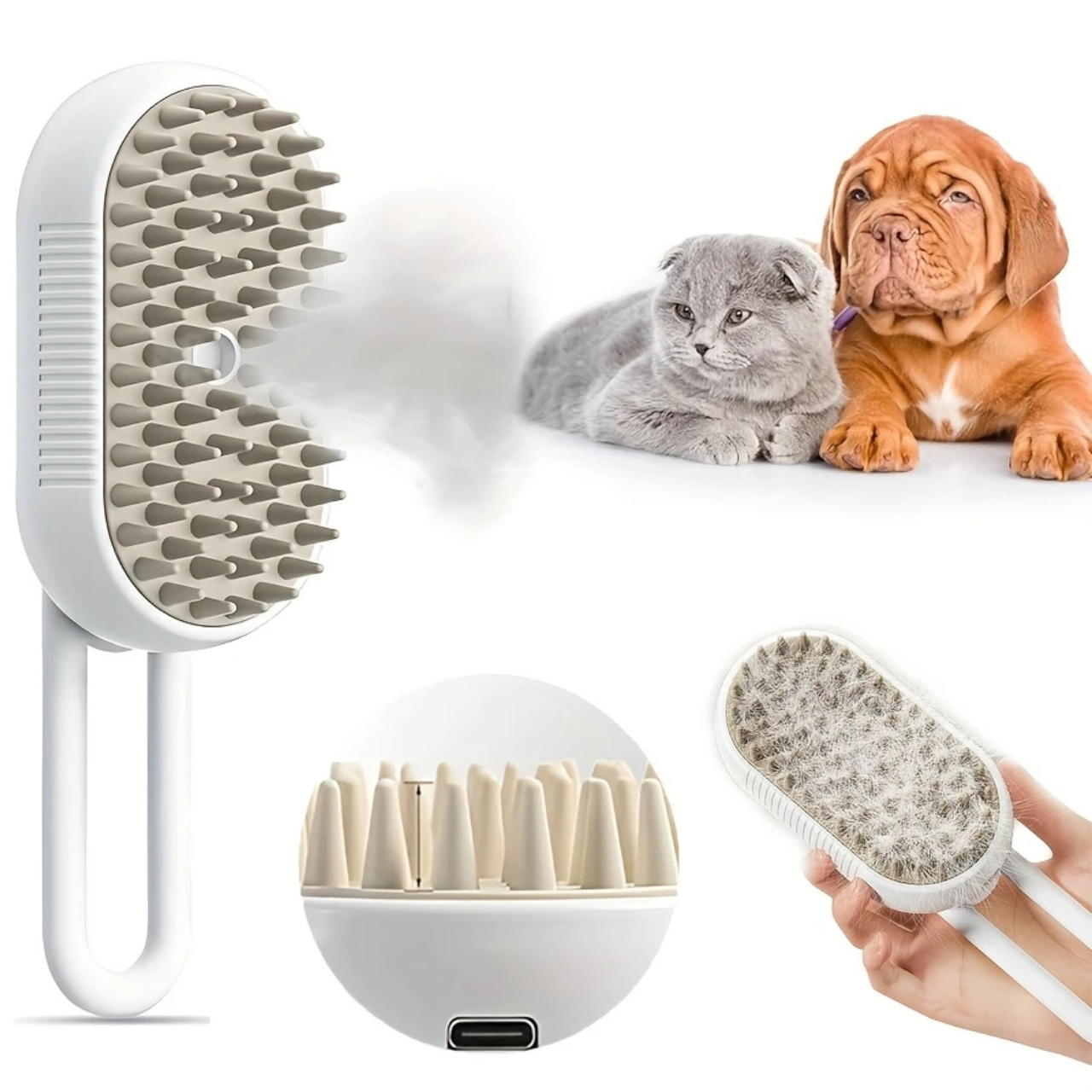 FutroSteam - Elektryczna szczotka dla kotów i psów 3w1 z parą - obrazek 7